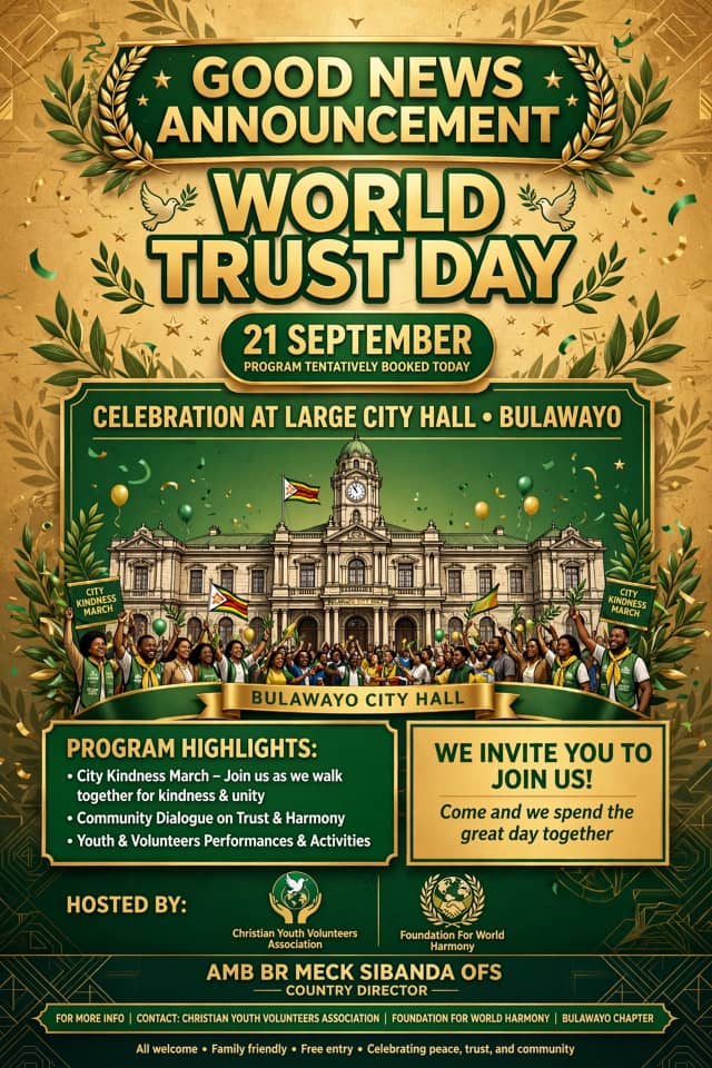 Good News Announcement World Trust Day celebration at Large City Hall Bulawayo