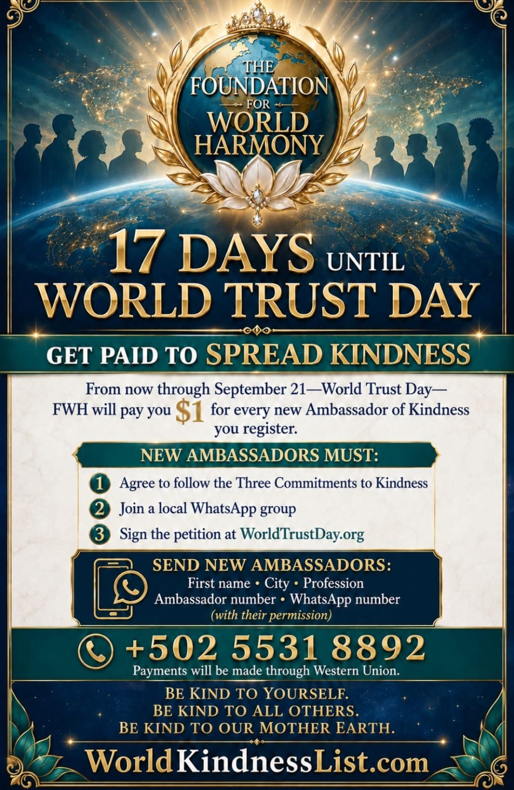 17 days until World Trust Day promotional flyer